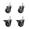 Service Caster 35 Inch Thermoplastic  Rubber Wheel Swivel 58 Inch Threaded Stem Caster Set 2 Brakes SCC SCC-TS20S3514-TPRB-58212-2-PLB-2 - alternate 1